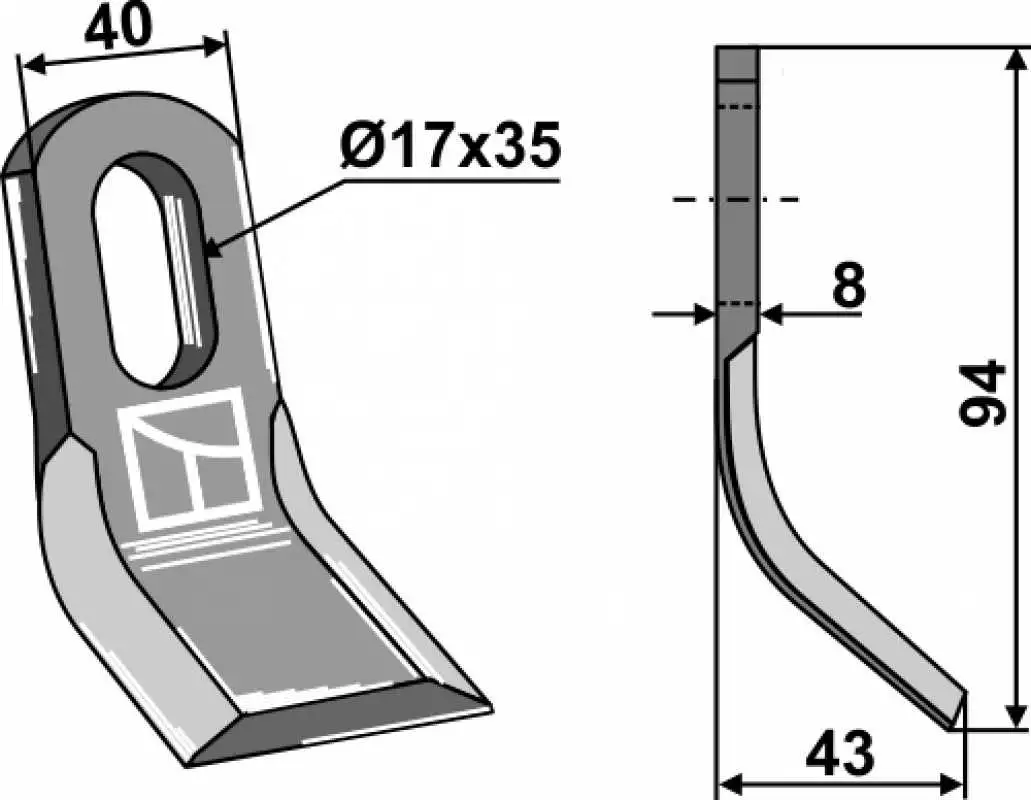 Y-Messer 94x40mm